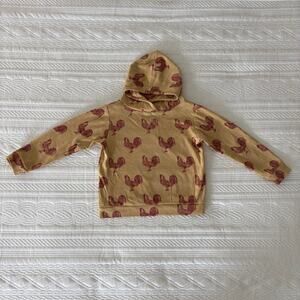 Kate Quinn Mustard  Chicken Print Sweatshirt Size 6